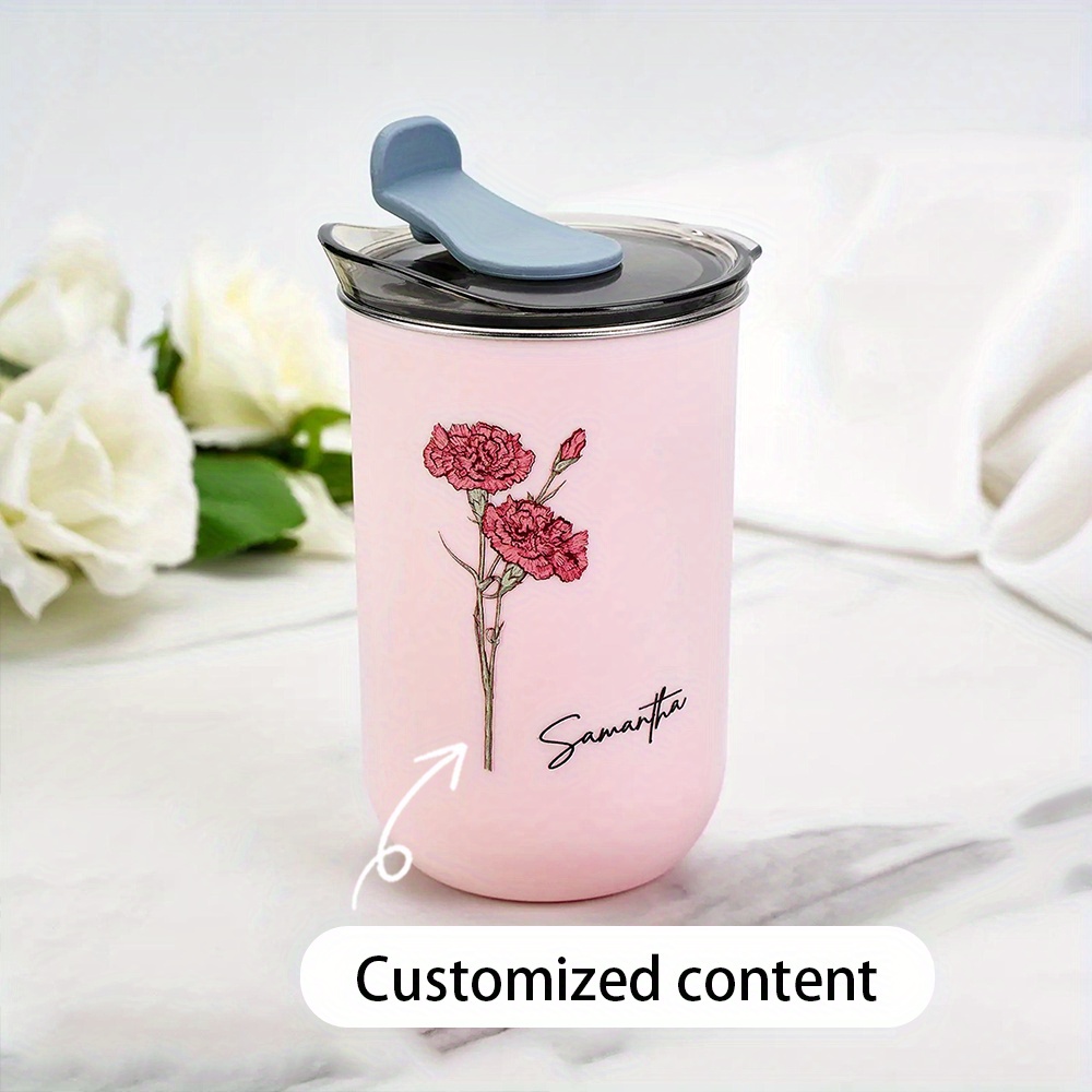Coffee Equipment Usa - Personalized Birth Flower Coffee Tumbler, Custom