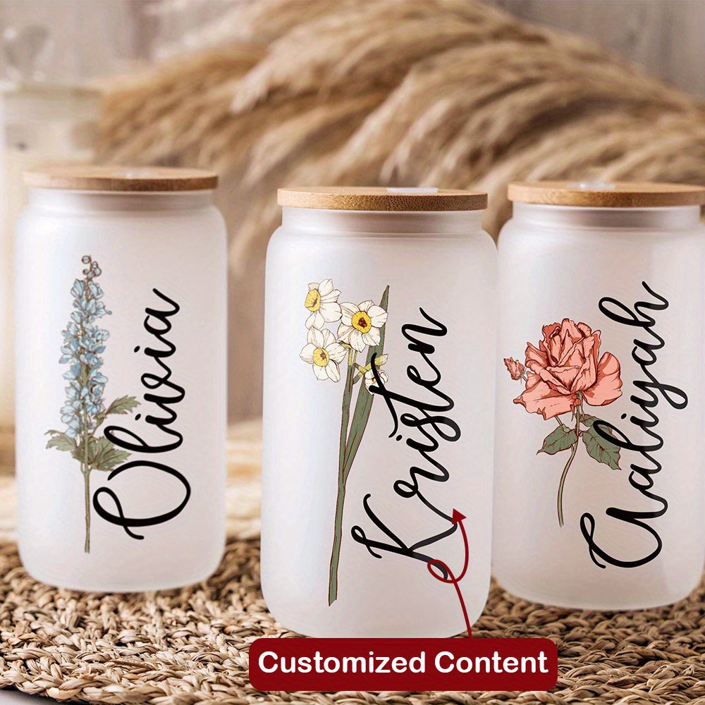 Custom Birth Flower Name Glass - Coffee Equipment Usa review and price