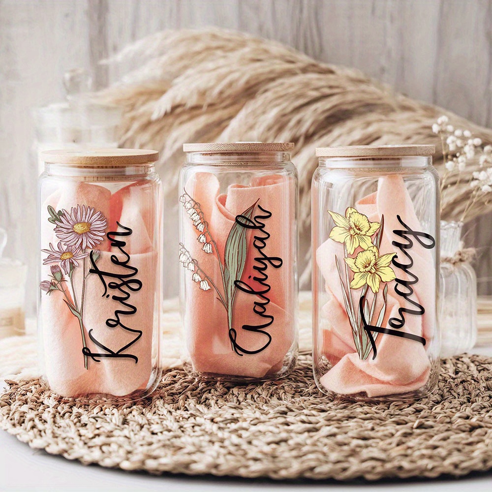 Custom Birth Flower Name Glass - Coffee Equipment Usa review and price