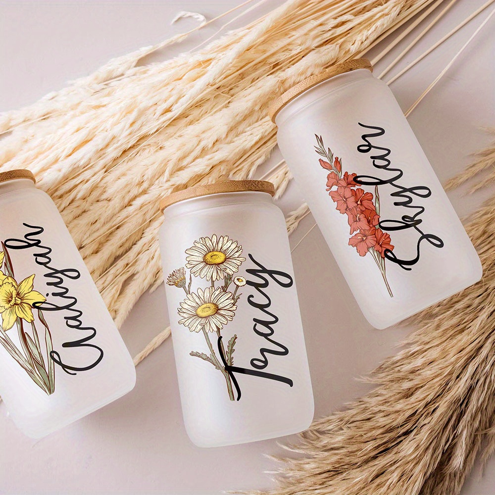 Custom Birth Flower Name Glass - Coffee Equipment Usa review and price